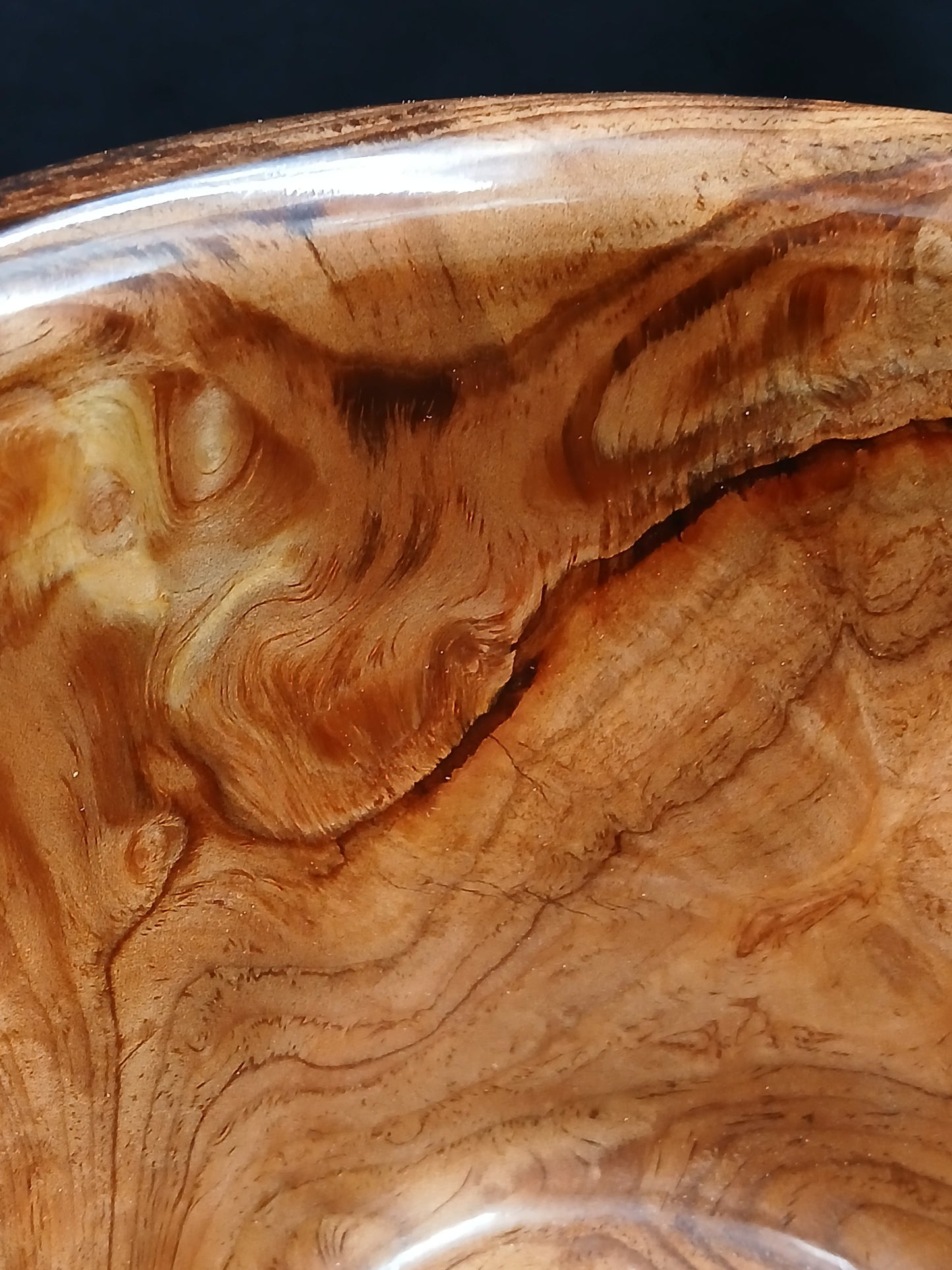 Juniper Burl wood and resin bowl