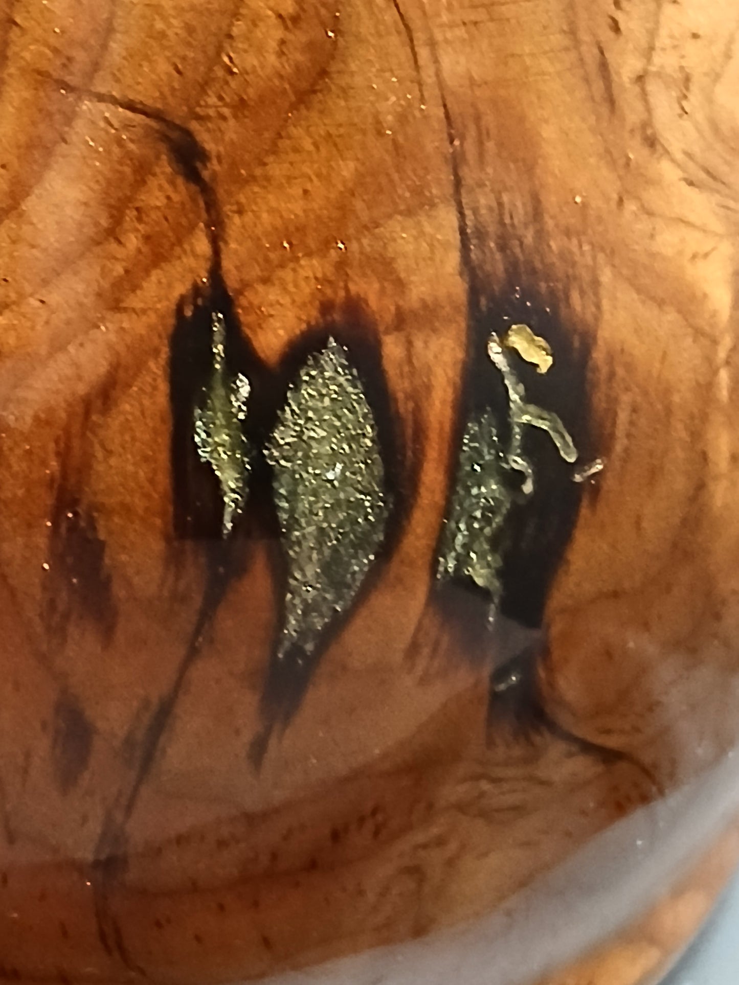 Juniper Burl wood and resin bowl