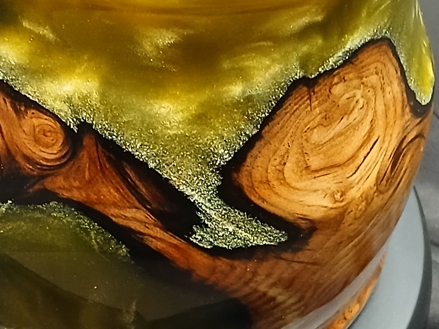Juniper Burl wood and resin bowl