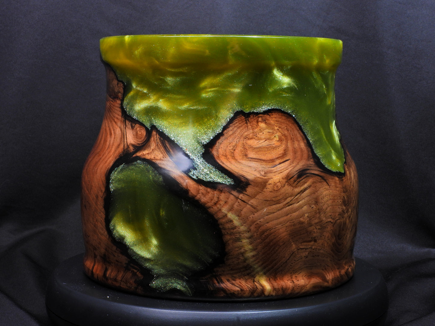 Juniper Burl wood and resin bowl