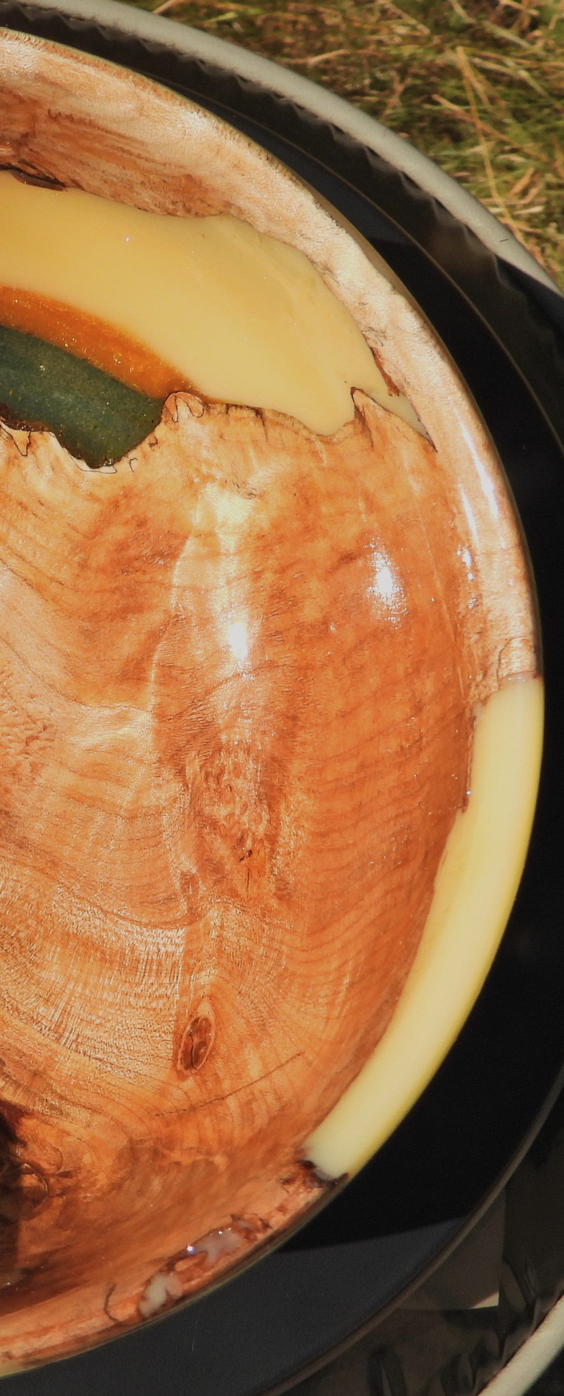 Dandelion Honey Maple Burl and Resin Bowl