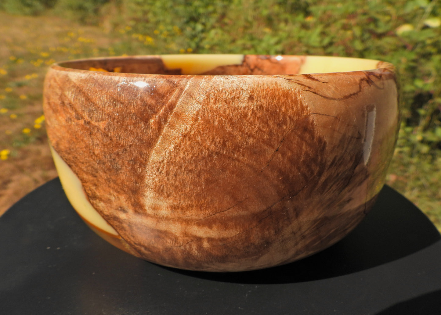Dandelion Honey Maple Burl and Resin Bowl
