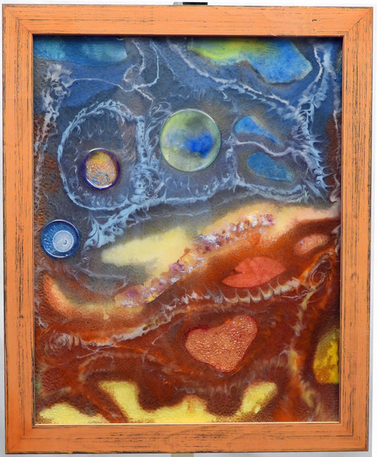 Mano di Dios, 16x20 abstract all resin art. 